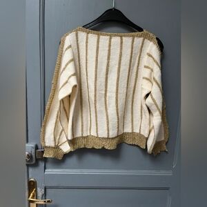 Striped Cream and Tan Sweater